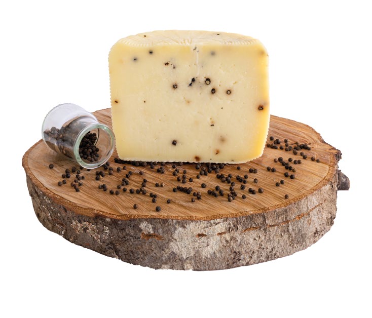 Pepe in grani, pecorino canestrato con grani di pepe
